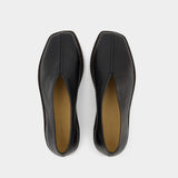 Mules Flat Piped - Lemaire - Cuir - Noir