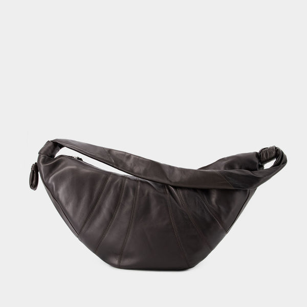 Sac à Bandoulière Large Croissant - Lemaire - Cuir - Chocolat
