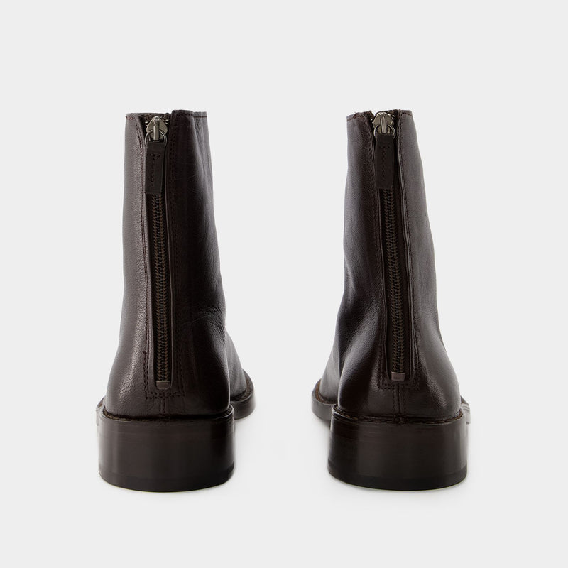 Bottines Piped Zipped - Lemaire - Cuir - Mushroom