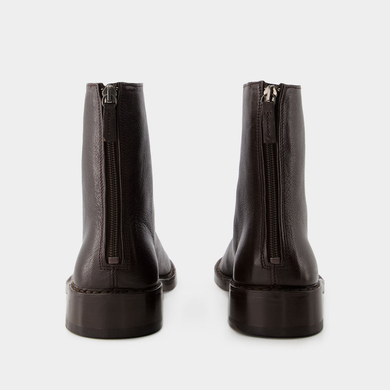 Bottines Piped Zipped - Lemaire - Cuir - Mushroom