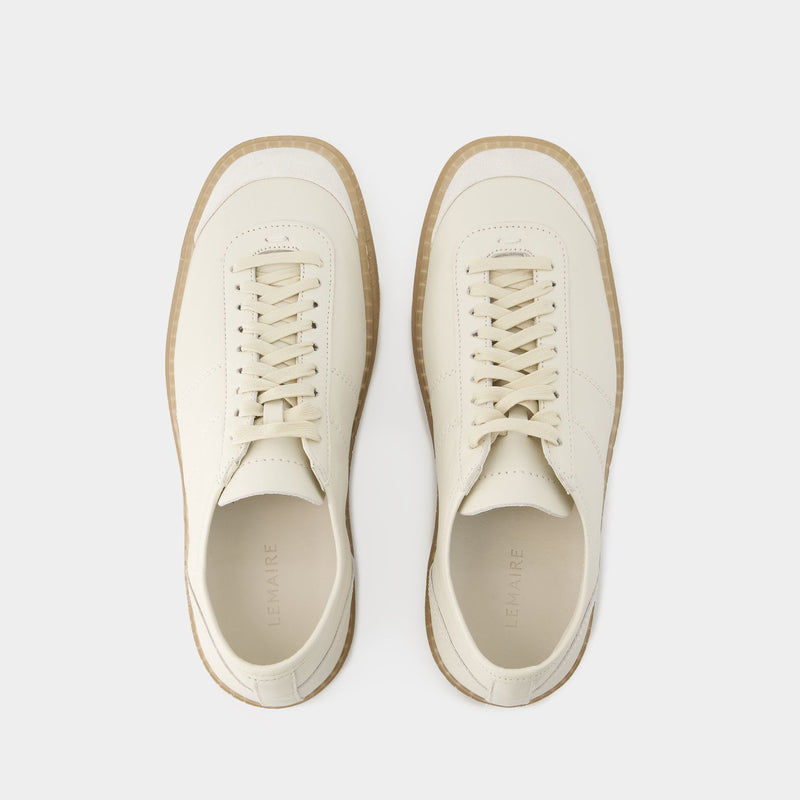 Sneakers Linoleum Basic - Lemaire - Cuir - Clay Blanc