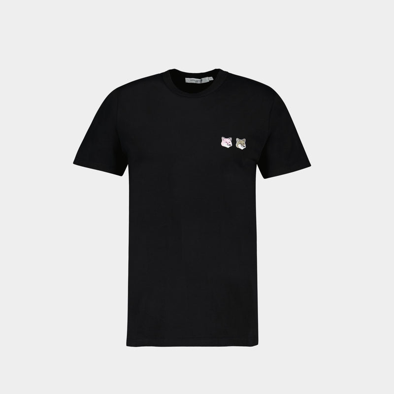 T-Shirt Fox Head Patch Classic Double Monogram en Coton Noir