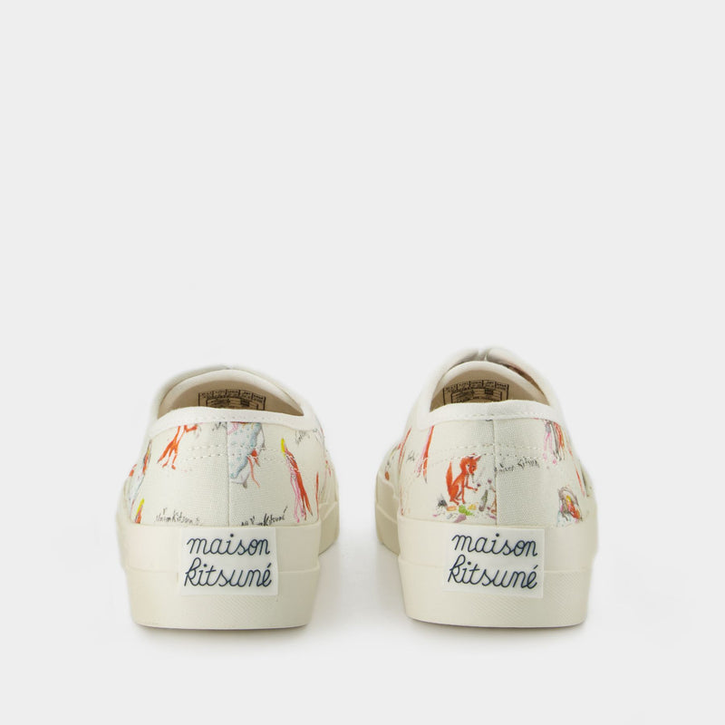 Sneakers Oly Flower Fox en Coton Blanc