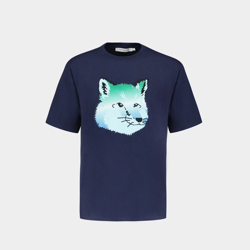 T-Shirt Vibrant Fox Head - Maison Kitsuné - Coton - Bleu