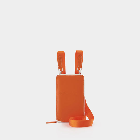 Porte-Carte Neck Pouch - Maison Kitsuné - Cuir - Orange