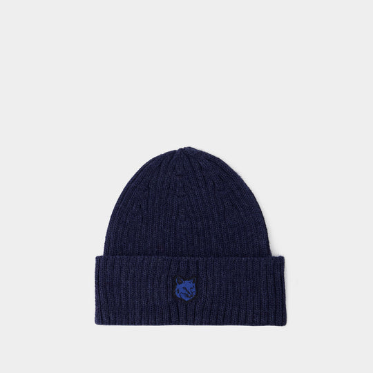 Bonnet Fox Head - Maison Kitsune - Laine - Bleu