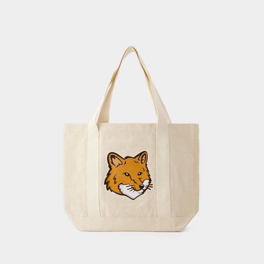 Tote Bag Fox Head - Maison Kitsune - Coton - Beige