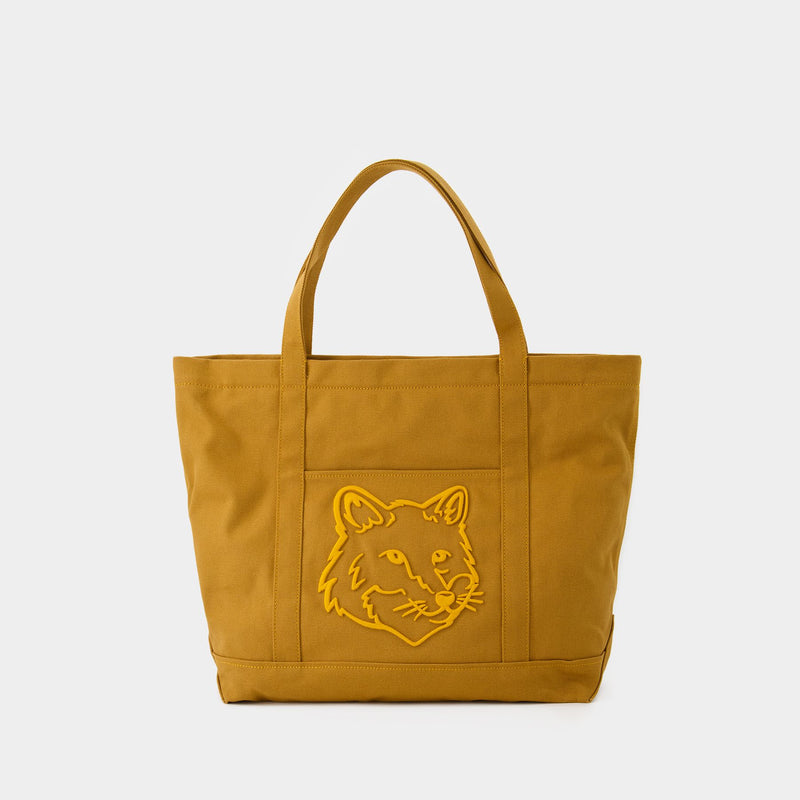 Tote Bag Classique Fox Head - Maison Kitsune - Toile - Marron
