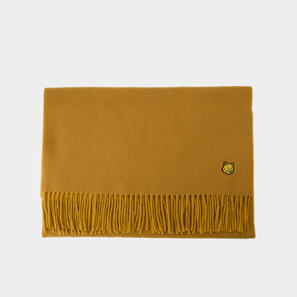 Echarpe Fox Head - Maison Kitsune - Laine - Marron/Caramel