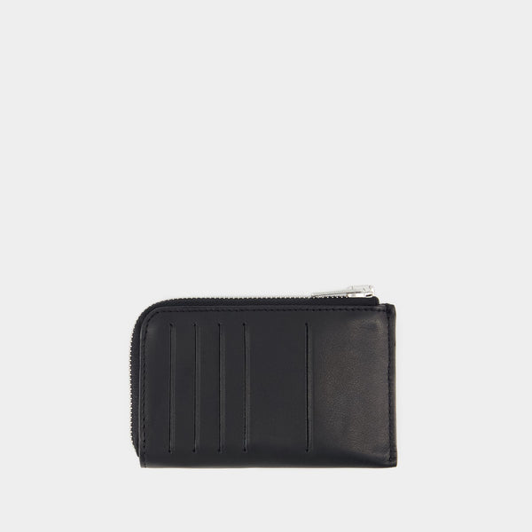 Porte Carte Zippé - Maison Kitsune - Cuir - Noir