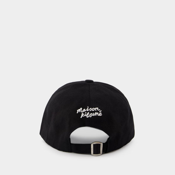 Casquette Large Fox Head 6p - Maison Kitsune - Coton - Noir