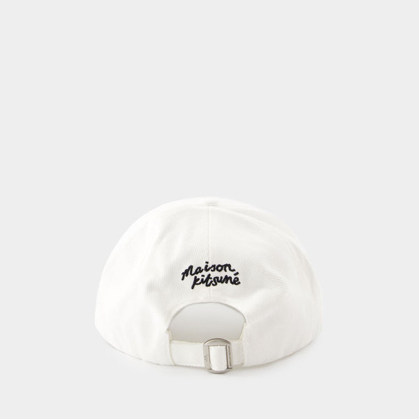 Casquette Large Fox Head 6p - Maison Kitsune - Coton - Blanc