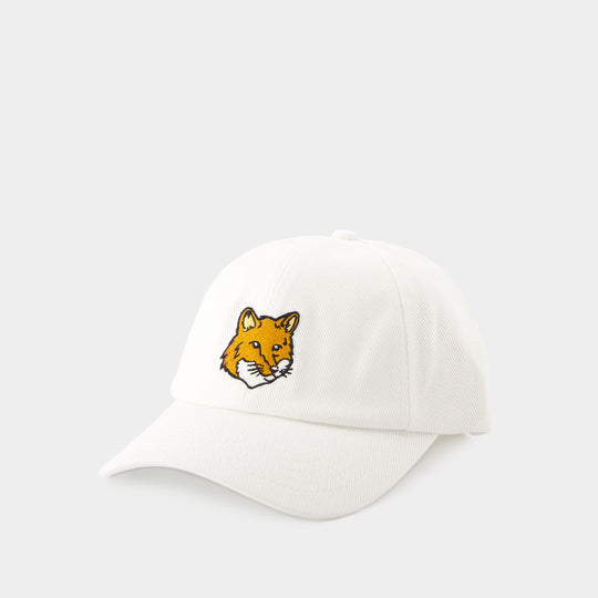 Casquette Large Fox Head 6p - Maison Kitsune - Coton - Blanc