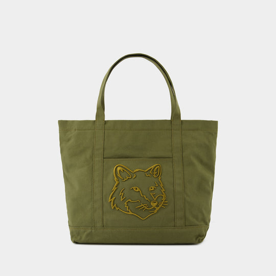 Cabas Fox Head Large - Maison Kitsune - Coton - Vert