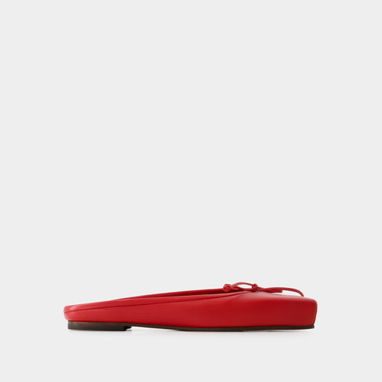Les Mules Plates Ballet - Jacquemus - Cuir - Rouge