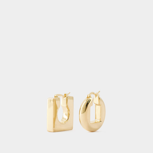 Boucles D'Oreille Rond Carre - Jacquemus - Métal - Doré