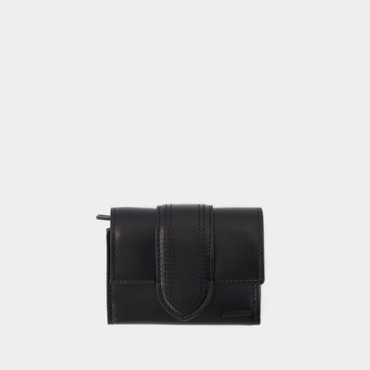 Porte Carte Le Compact Bambino - Jacquemus - Cuir - Noir