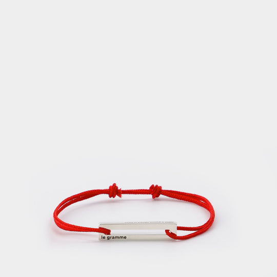 Bracelet 1,7g en Corde Rouge et Argent