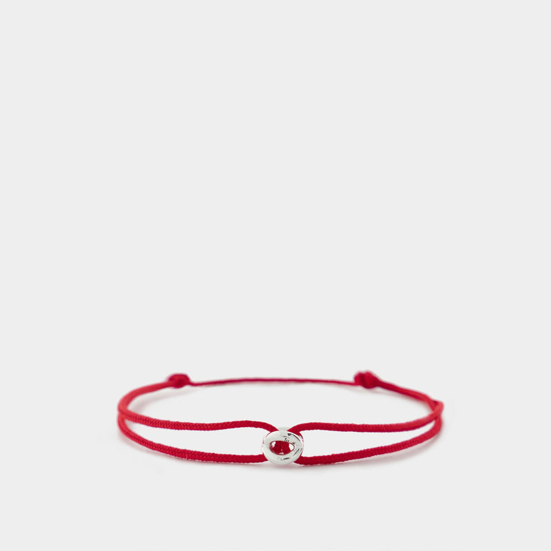 Bracelet 1G Corde Entrelacs - Le Gramme - Argent - Rouge