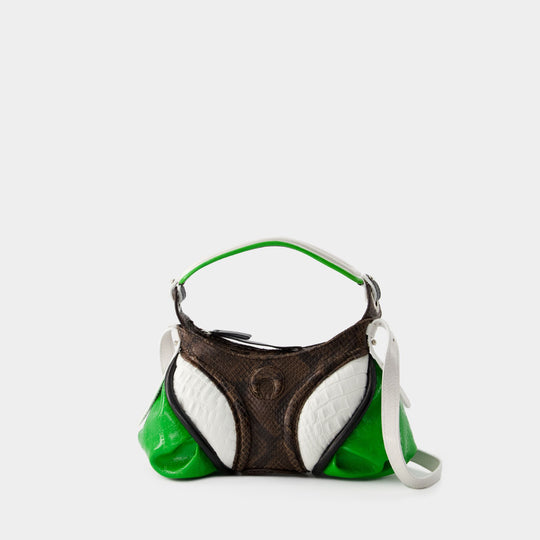 Sac à Bandoulière Mini Futura - Marine Serre - Cuir - Noir/Vert