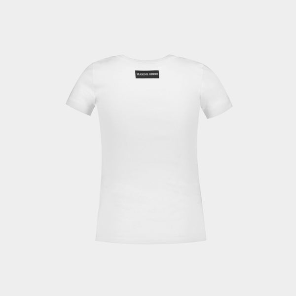 T-Shirt 1x1 Rib - Marine Serre - Coton - Blanc