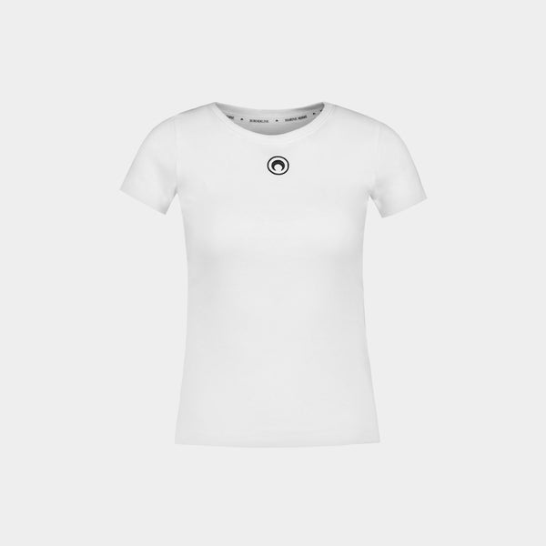 T-Shirt 1x1 Rib - Marine Serre - Coton - Blanc