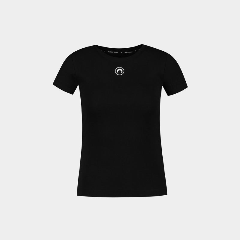 T-Shirt 1x1 Rib - Marine Serre - Coton - Noir