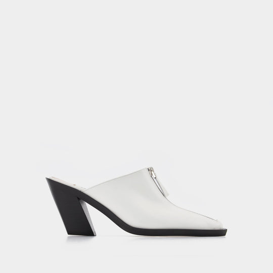 Mules Eclair Zip - Elleme - Cuir - Blanc