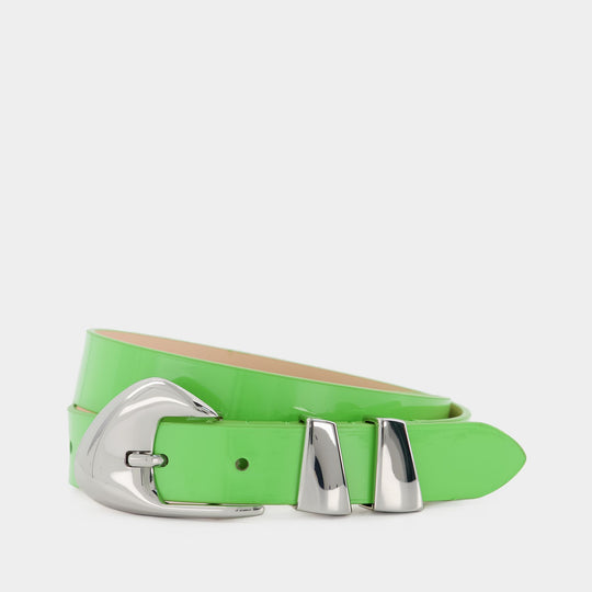 Ceinture Moore - By Far - Cuir Verni - Vert