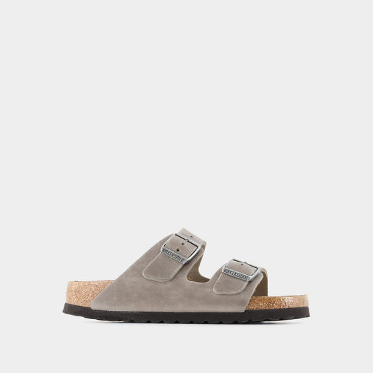 Sandales Arizona - Birkenstock - Cuir - Gris