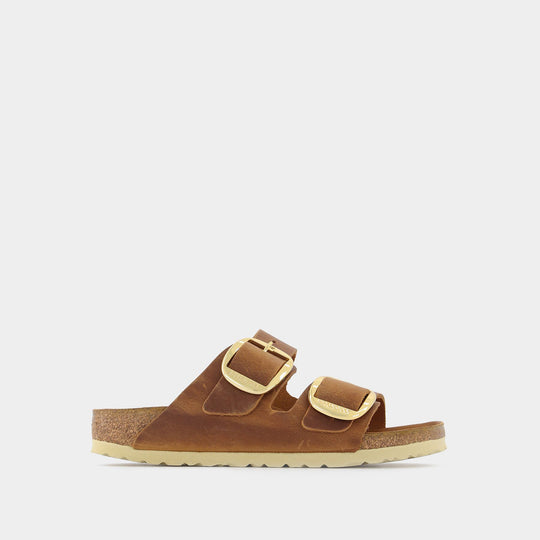 Sandales Arizona Big Buckle en Cuir Cognac
