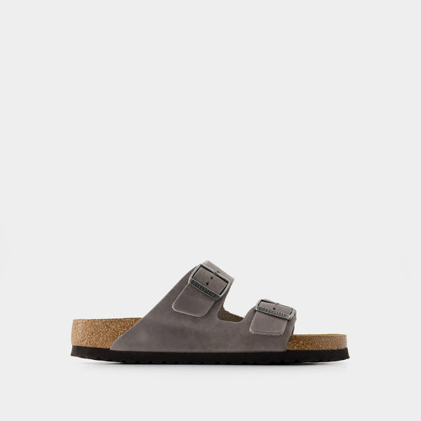 Sandales Arizona Sfb Leoi- Birkenstock - Cuir - Gris