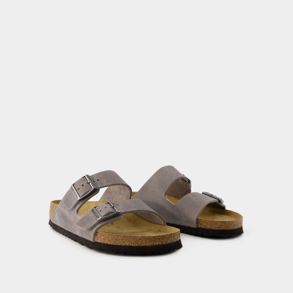 Sandales Arizona Sfb Leoi- Birkenstock - Cuir - Gris
