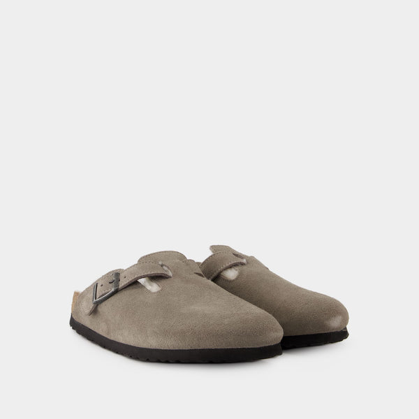 Mules Boston Shearling - Birkenstock - Laine - Gris