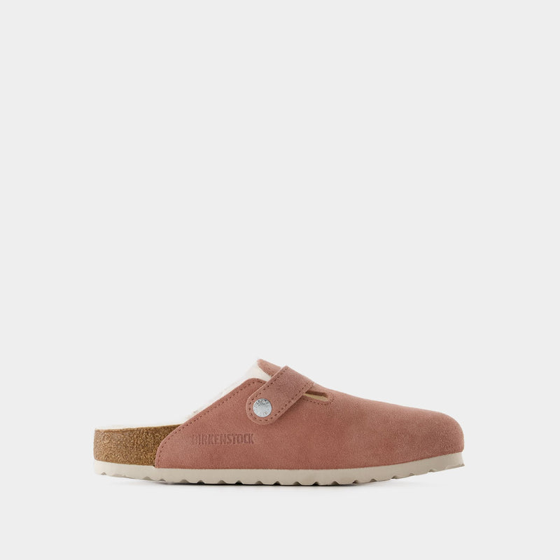 Mules Boston Shearling - Birkenstock - Laine - Pink Clay