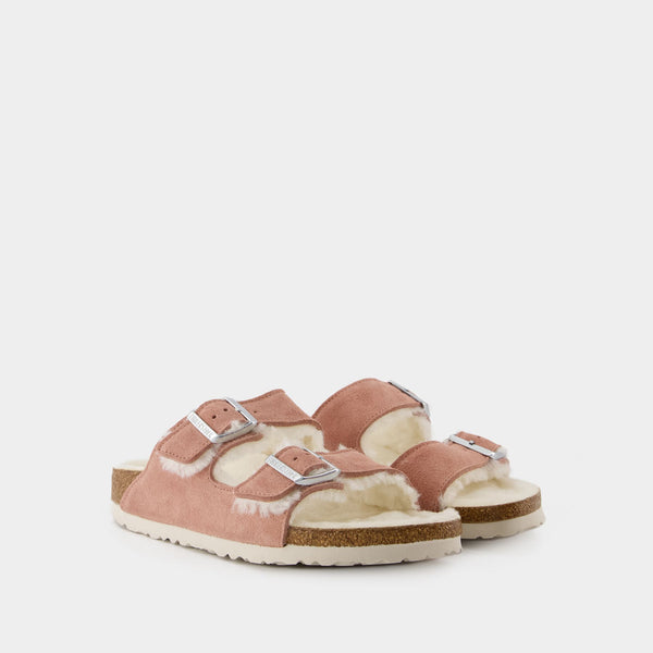 Sandales Arizona Shearling - Birkenstock - Laine - Pink Clay