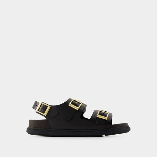 Sandales Cannes - Birkenstock - Cuir - Noir