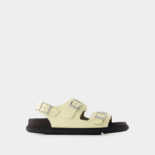 Sandales Cannes - Birkenstock - Cuir - Beige