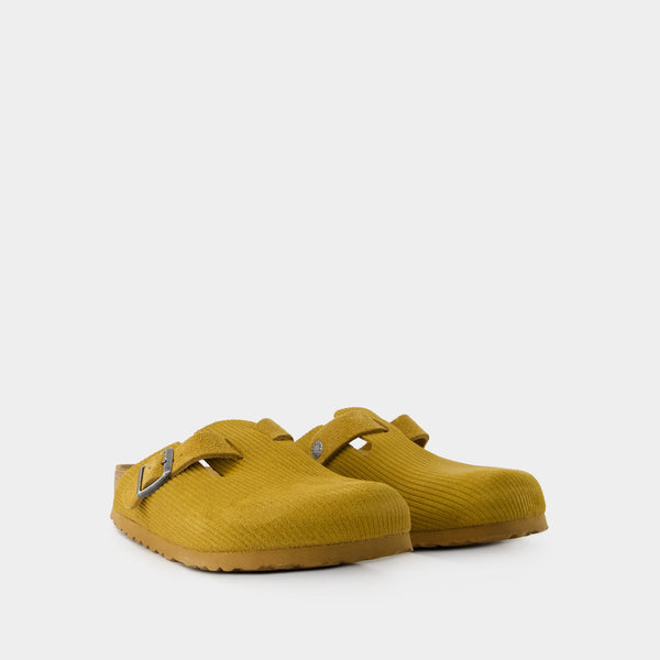Sandales Boston VL Corduroy - Birkenstock - Cuir Nubuck - Marron