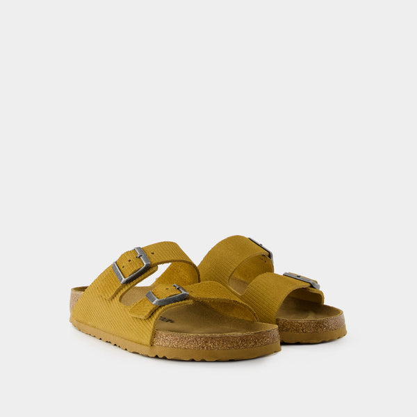 Sandales Arizona VL Corduroy - Birkenstock - Cuir Nubuck  - Marron