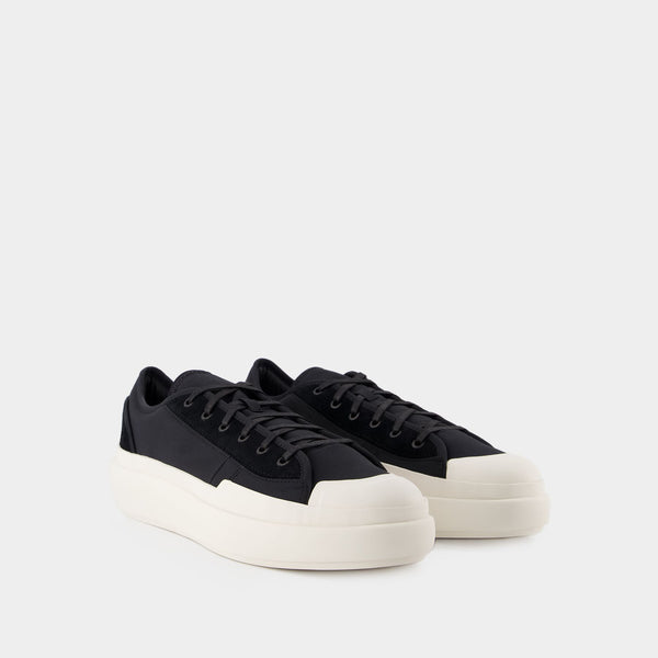 Sneakers Y-3 Ajatu Court Low - Y-3 - Cuir - Noir/Blanc Cassé