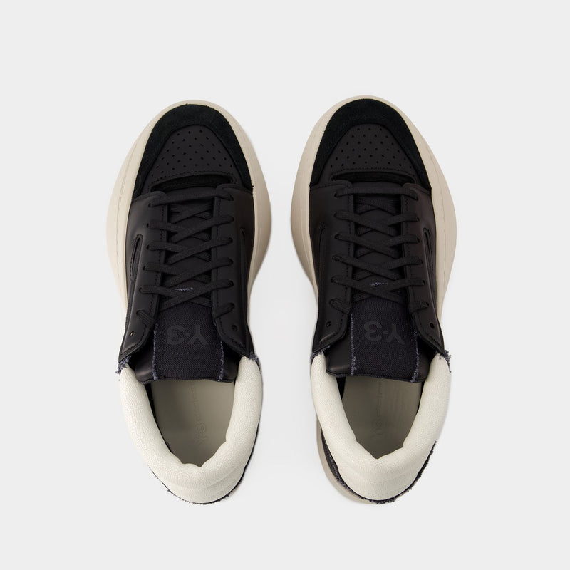 Sneakers Lux Bball Low - Y-3 - Cuir - Noir/Marron/Blanc