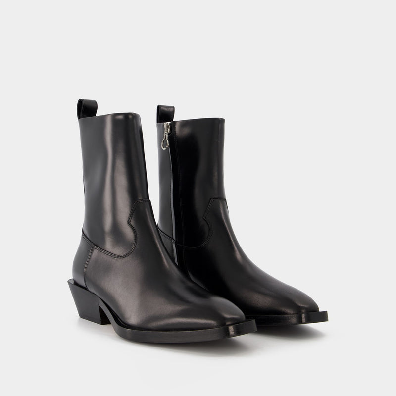 Bottines Noires Luis en Cuir