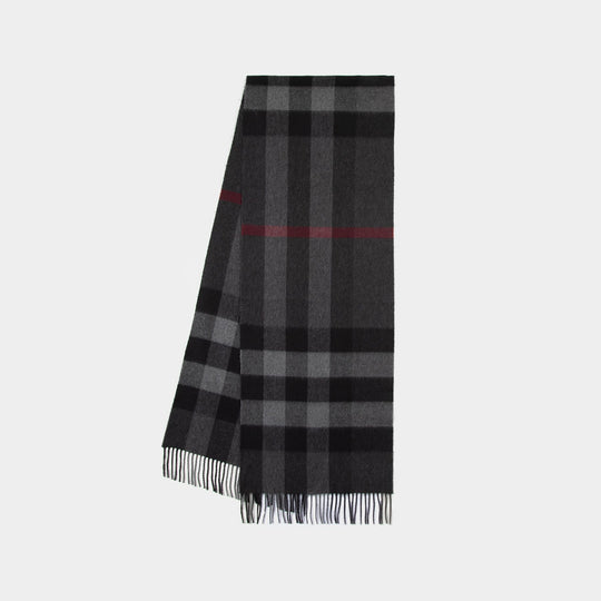 Echarpe Mega Check - Burberry - Cachemire - Gris