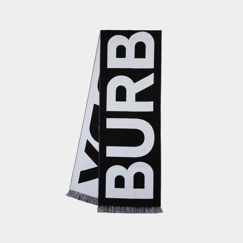 Echarpe à logo - Burberry - Laine - Noir