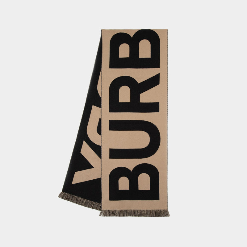 Echarpe à logo - Burberry - Laine - Beige