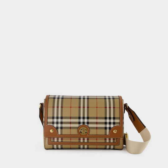 Sac Hobo MD Note - Burberry - Coton - Marron