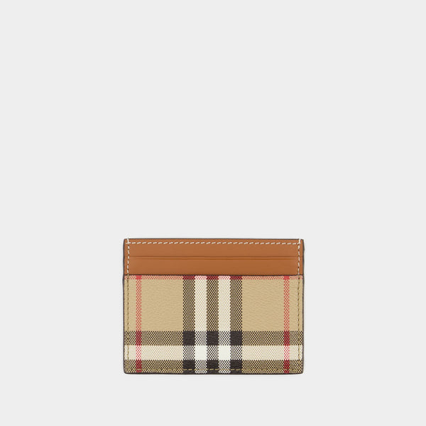 Porte cartes LS Sandon - Burberry - Cuir - Beige