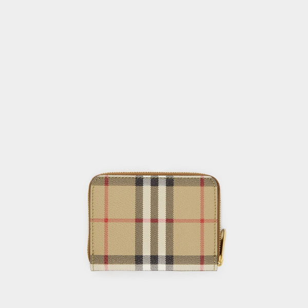 Porte monnaie LS MN ZIP Around - Burberry - Cuir - Marron