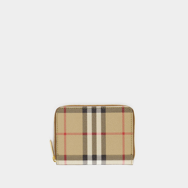 Porte monnaie LS MN ZIP Around - Burberry - Cuir - Marron